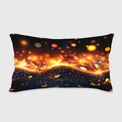 Подушка-антистресс Оранжевое боке на черном / 3D-принт – фото 2