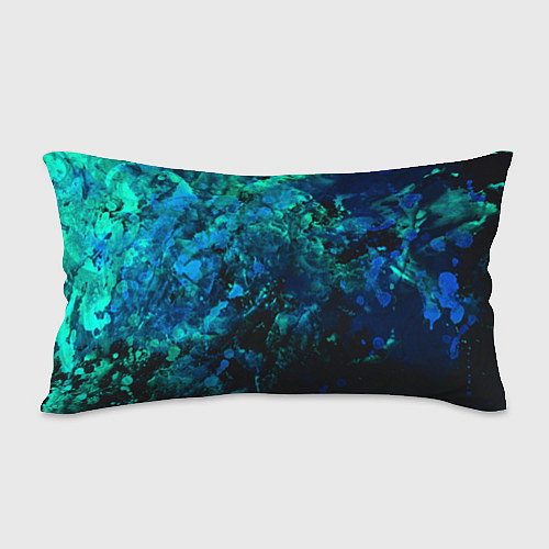 Подушка-антистресс Абстракция - blue-green paint spill / 3D-принт – фото 2