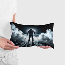 Подушка-антистресс Лыжник идет в гору в ночи, цвет: 3D-принт — фото 2