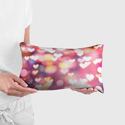 Подушка-антистресс Сердечки на розовом боке эффекте, цвет: 3D-принт — фото 2