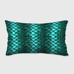 Подушка-антистресс Блестящая змеиная чешуя - зеленые чешуйки паттерн, цвет: 3D-принт