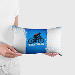 Подушка-антистресс Triathlon на сине-белом, цвет: 3D-принт — фото 2