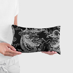 Подушка-антистресс Белый дракон на черном, цвет: 3D-принт — фото 2
