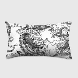 Подушка-антистресс Татуировка дракона на белом, цвет: 3D-принт