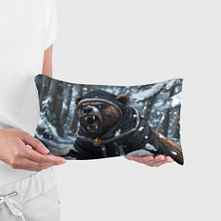 Подушка-антистресс Зима - русский медведь, цвет: 3D-принт — фото 2