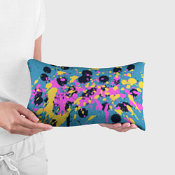 Подушка-антистресс Брызги краски розовой желтой и темно синей, цвет: 3D-принт — фото 2