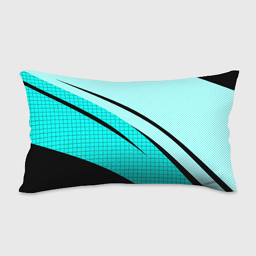 Подушка-антистресс Абстрактный чёрно-голубой с полосами / 3D-принт – фото 2