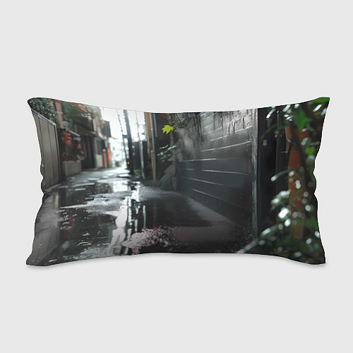 Подушка-антистресс Девушка в переулке под дождем / 3D-принт – фото 2