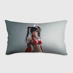 Подушка-антистресс Азиатская девушка в красном латексе, цвет: 3D-принт