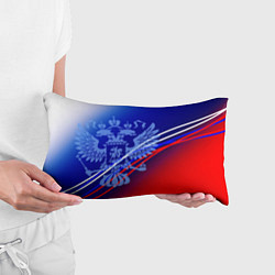 Подушка-антистресс Герб России и градиент бело-сине-красный, цвет: 3D-принт — фото 2