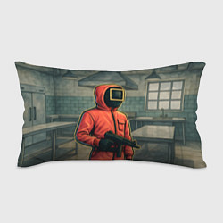 Подушка-антистресс Игра в кальмара страж с пулеметом, цвет: 3D-принт