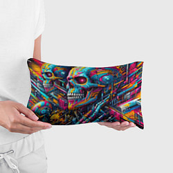 Подушка-антистресс Cyber skull - pattern, цвет: 3D-принт — фото 2