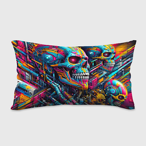 Подушка-антистресс Cyber skull - pattern / 3D-принт – фото 2