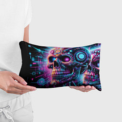 Подушка-антистресс Neon cyber skull, цвет: 3D-принт — фото 2