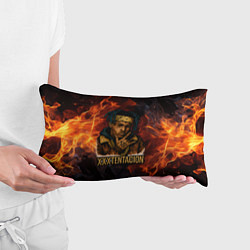 Подушка-антистресс XXXTentacion на фоне огня, цвет: 3D-принт — фото 2