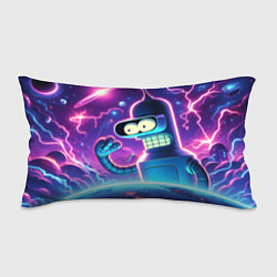 Подушка-антистресс Bender in neon space - cartoon Futurama