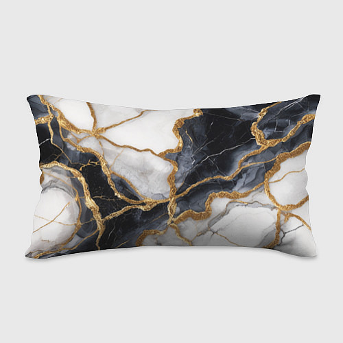 Подушка-антистресс Мрамор белый и черный с золотом / 3D-принт – фото 2