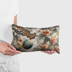 Подушка-антистресс Мрамор с цветами и леопардовый узор, цвет: 3D-принт — фото 2