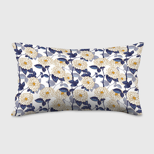 Подушка-антистресс Цветы с синими листьями / 3D-принт – фото 2