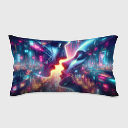 Подушка-антистресс Love in neon metropolis - ai art fantasy, цвет: 3D-принт