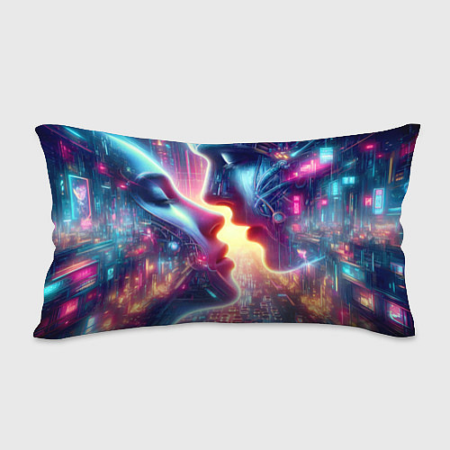 Подушка-антистресс Love in neon metropolis - ai art fantasy / 3D-принт – фото 2