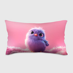 Подушка-антистресс Милая фиолетовая птичка, цвет: 3D-принт