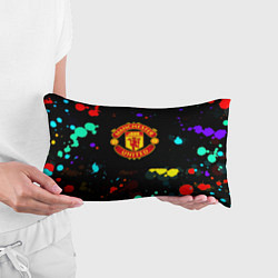 Подушка-антистресс Манчестер Юнайтед краски неон, цвет: 3D-принт — фото 2