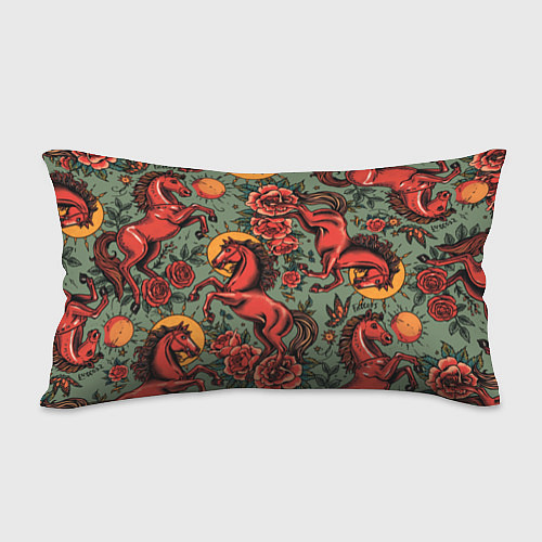 Подушка-антистресс Красный конь и розы / 3D-принт – фото 2