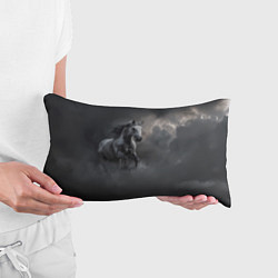 Подушка-антистресс Белая лошадь в тумане, цвет: 3D-принт — фото 2