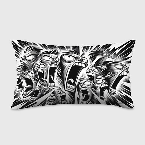 Подушка-антистресс Орущие рожицы и чёрные молнии - нейроарт / 3D-принт – фото 2