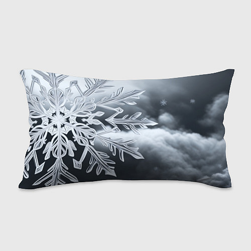 Подушка-антистресс Снежинка на черно белое / 3D-принт – фото 2