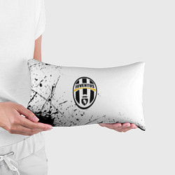 Подушка-антистресс Ювентус черные краски всплеск, цвет: 3D-принт — фото 2
