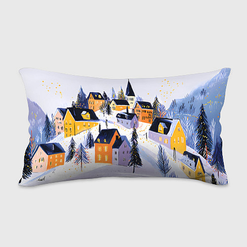 Подушка-антистресс Новогодние домики на горе / 3D-принт – фото 2