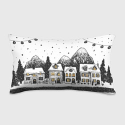 Подушка-антистресс Черно-белый новогодний город