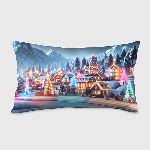 Подушка-антистресс Городок в новогодних огоньках / 3D-принт – фото 2