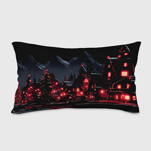 Подушка-антистресс Новогодняя ночь и красные гирлянды / 3D-принт – фото 2