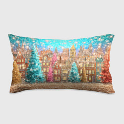 Подушка-антистресс Новогодний город в блестках