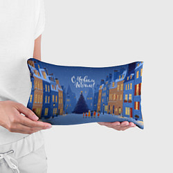 Подушка-антистресс С новым год - праздничный дворик, цвет: 3D-принт — фото 2