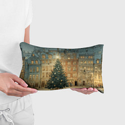 Подушка-антистресс Новогодний старый город, цвет: 3D-принт — фото 2