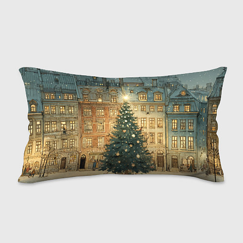 Подушка-антистресс Новогодний старый город / 3D-принт – фото 2