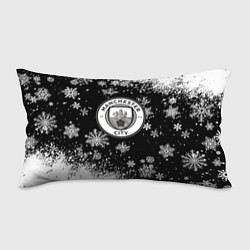Подушка-антистресс Манчестер сити снежинки новый год, цвет: 3D-принт