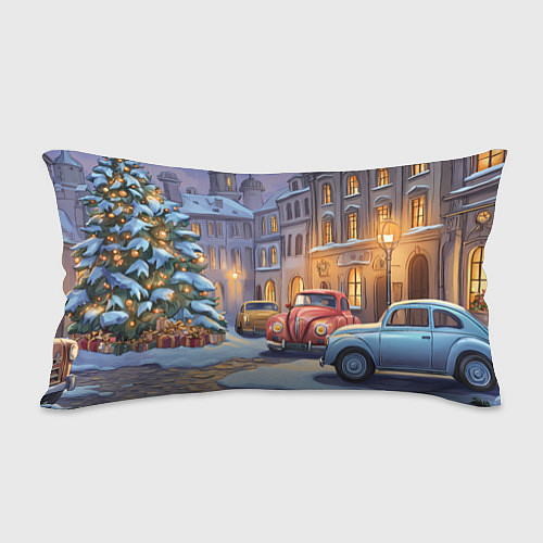 Подушка-антистресс Новогодний снежный двор / 3D-принт – фото 2