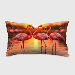 Подушка-антистресс Розовый закат с фламинго