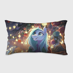 Подушка-антистресс Лошадка любуется новогодними лампочками