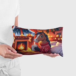 Подушка-антистресс Лошадка зимним вечером, цвет: 3D-принт — фото 2