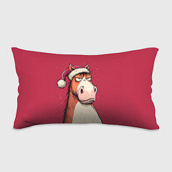 Подушка-антистресс Комичная новогодняя лошадь, цвет: 3D-принт