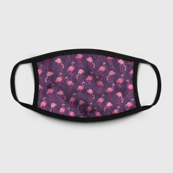 Маска для лица Фиолетовые фламинго, цвет: 3D-принт — фото 2