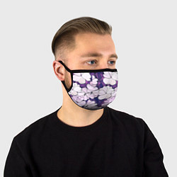 Маска для лица Фиолетовые цветы, цвет: 3D-принт