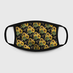 Маска для лица Fashion Sunflowers and bees, цвет: 3D-принт — фото 2