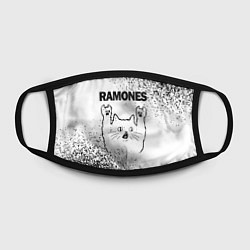 Маска для лица Ramones рок кот на светлом фоне, цвет: 3D-принт — фото 2
